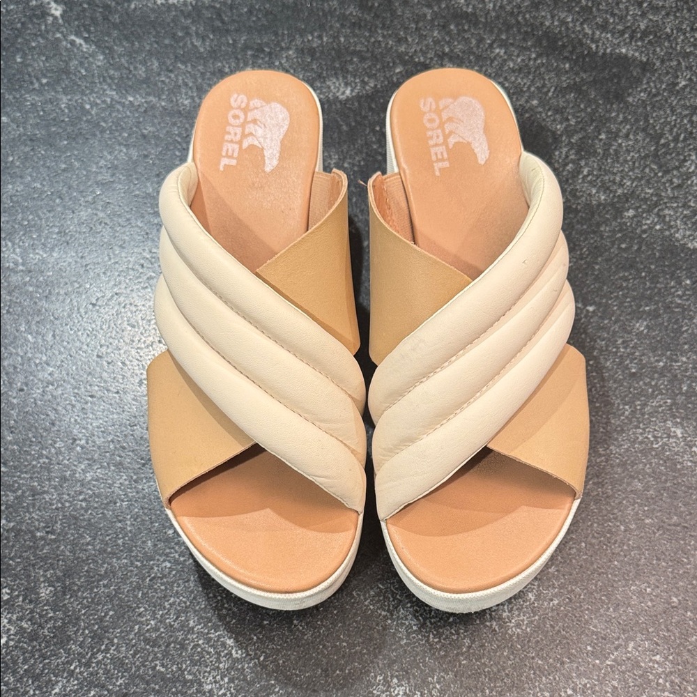 Sorel Women's Sandals in Tan and Cream